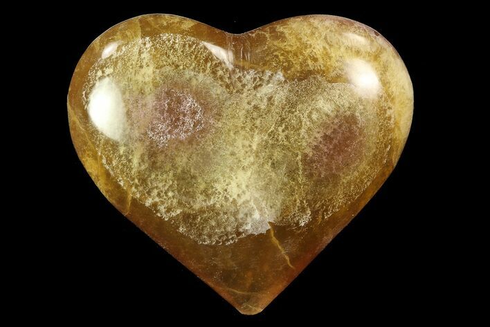 Polished Banded Fluorite Heart - Argentina #84187